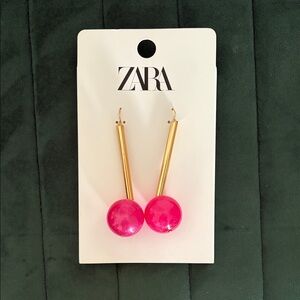 Zara Fuchsia and Gold Statement Earrings